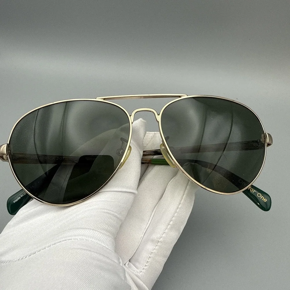 Authentic TOMS Maverick 201 Gold/Tortosie/Green Aviator Sunglasses 60-14-145 HOT